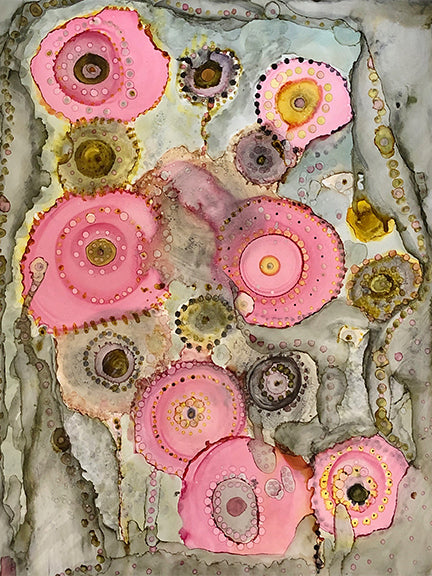 Colorful Abstract Shower Curtain &#39;Pink Matter&#39;