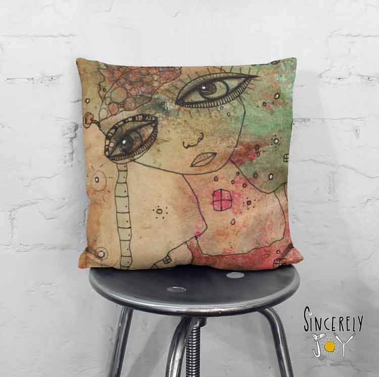 Art Throw Pillow &#39;Femme&#39;