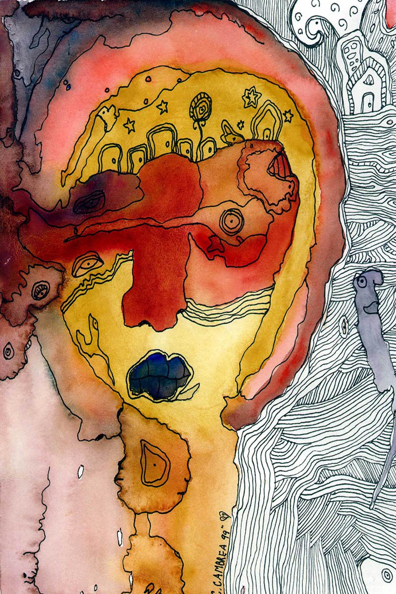 original mixed media art The Man