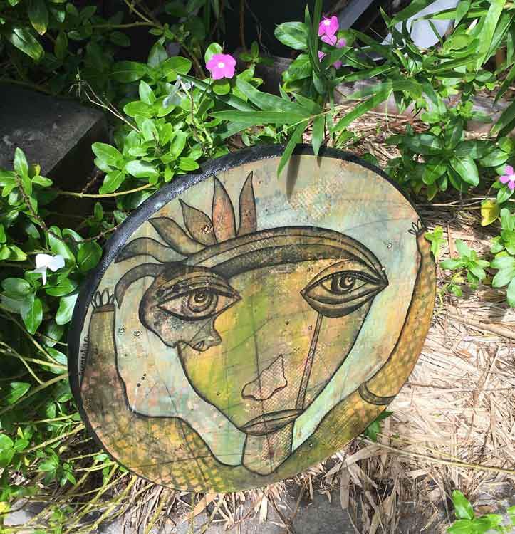 original mixed media art gimme a hug