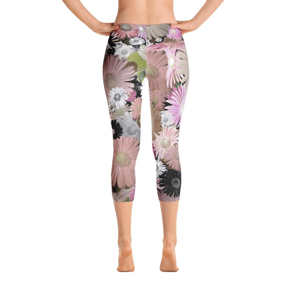 Abstract Capri leggings, Workout Pants &#39;CFloral 02&#39;