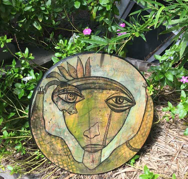 original mixed media art gimme a hug