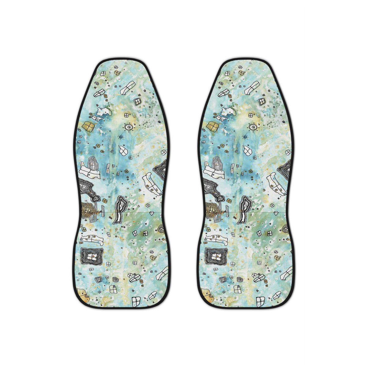 Original Whimsical Art on Car Seat Covers &quot;Surreal Sky&quot;