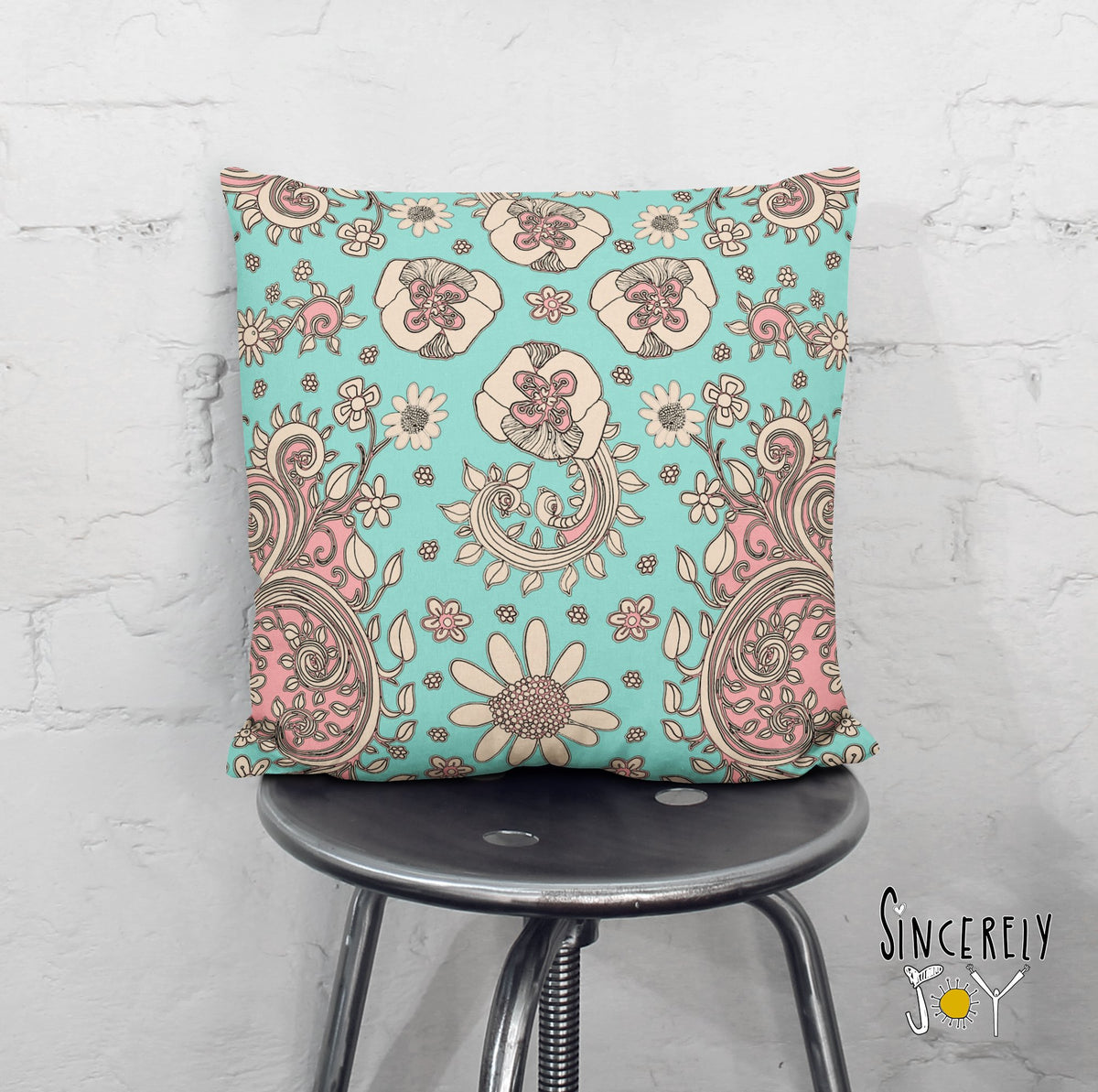 Teal Birds of a Flower 02&#39;