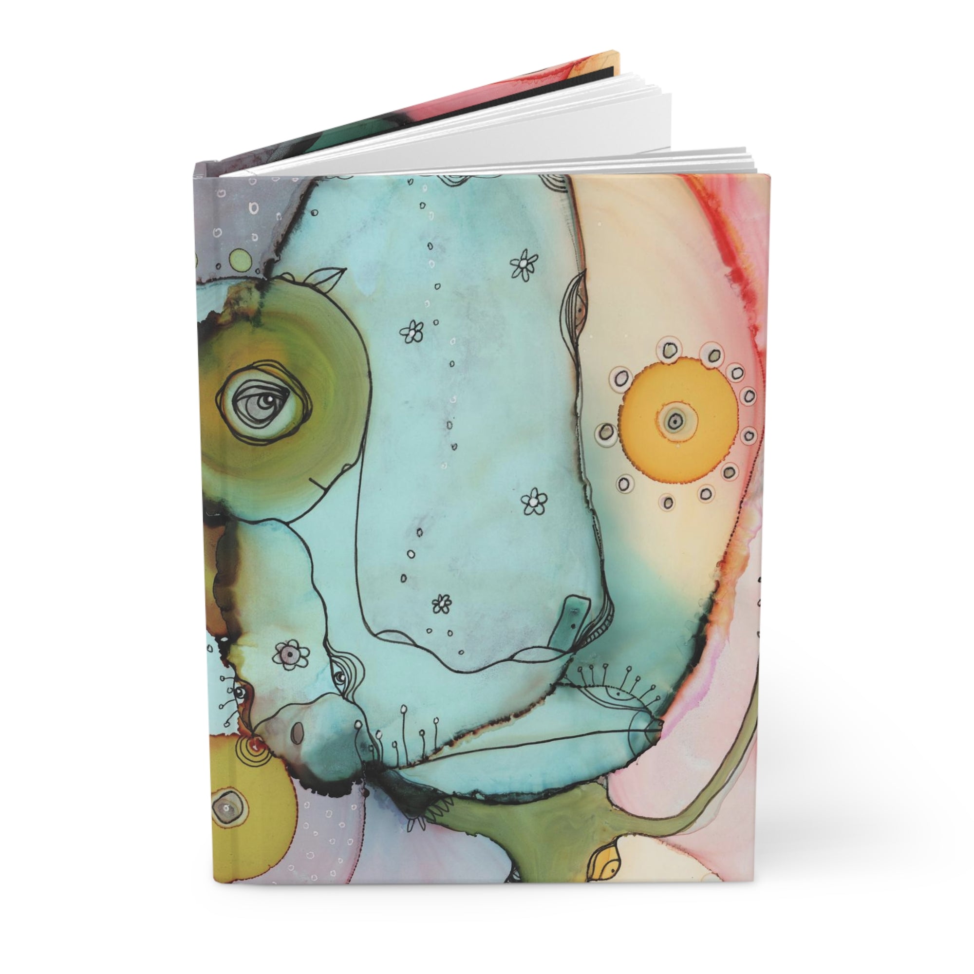 Whimsical Face on Hardcover Dream Journal "Dance with me"