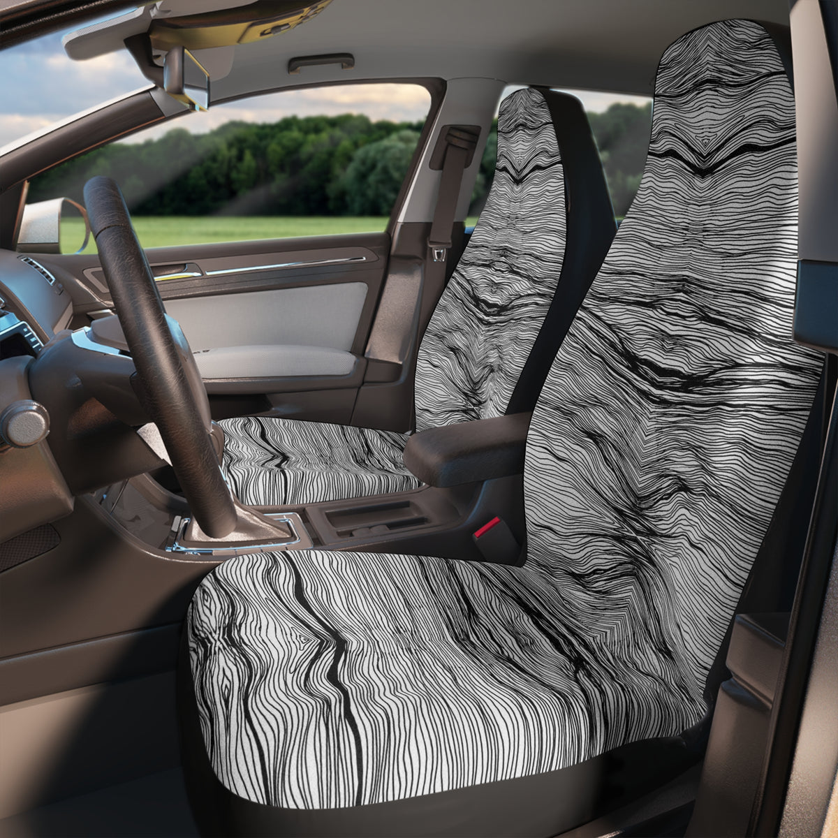 Black and White Striped Car Seat Covers &quot;Striped&#39;