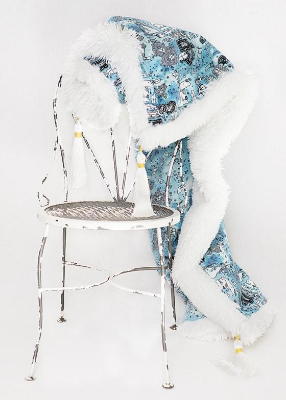 &#39;Blue Sky&#39; shag art blanket