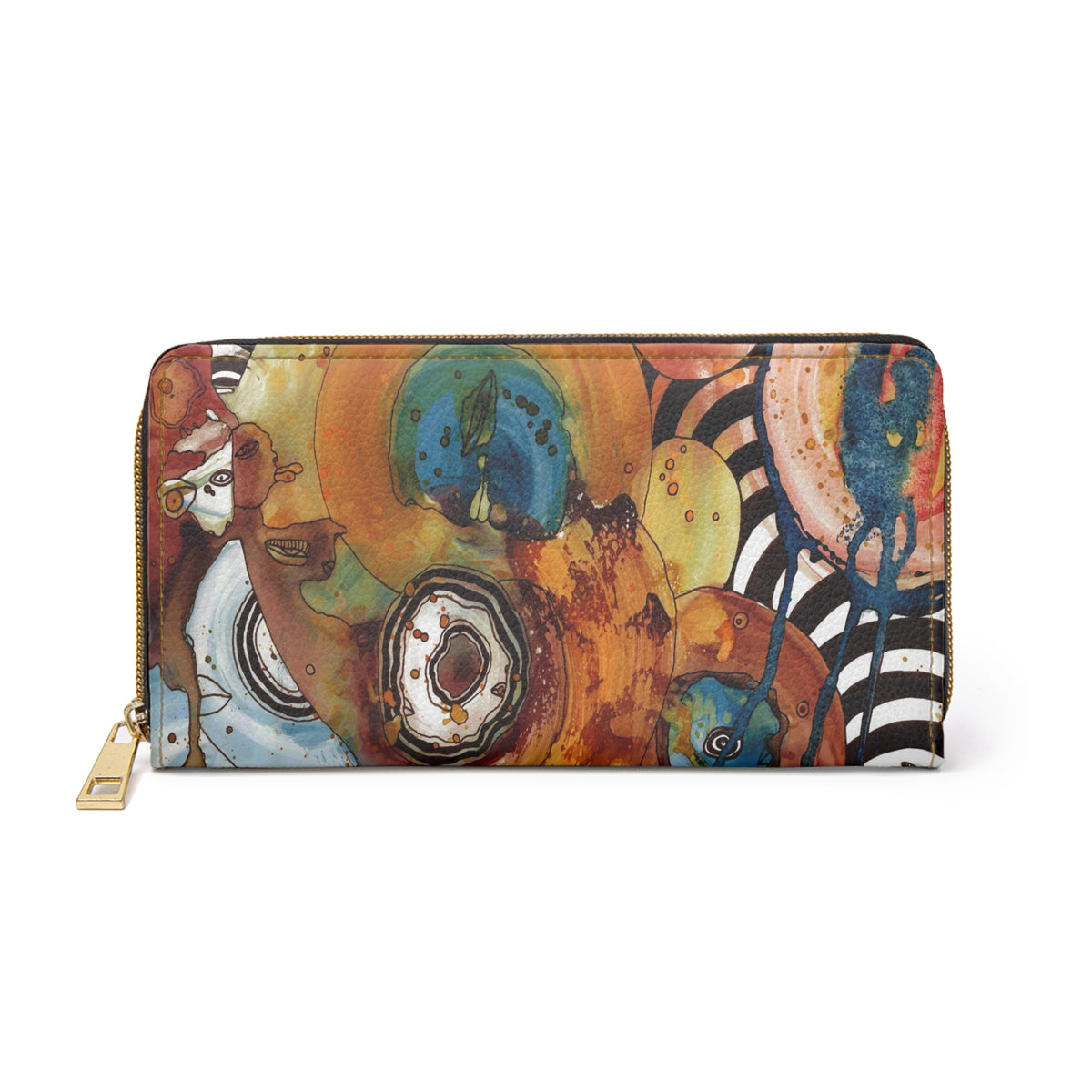 Original Abstract Art on Zipper Wallet &quot;Energy Abstract&quot;