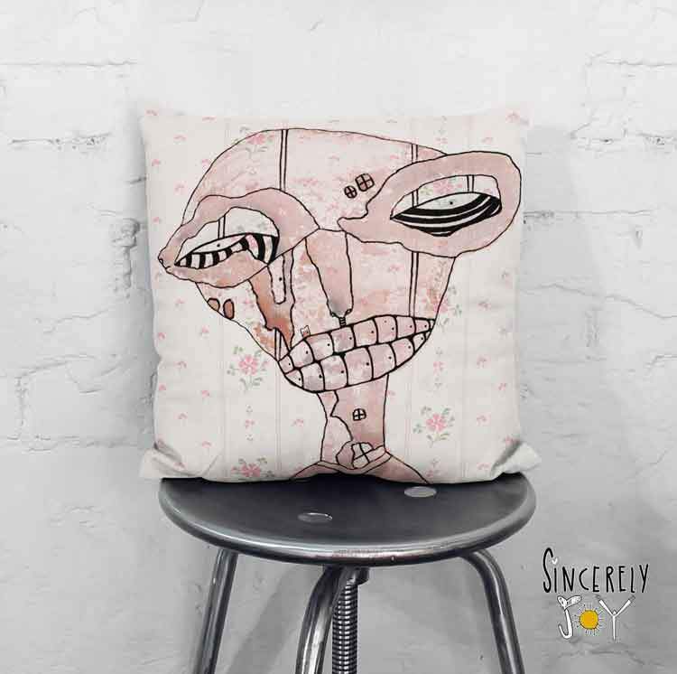 Art Throw Pillow 'She'