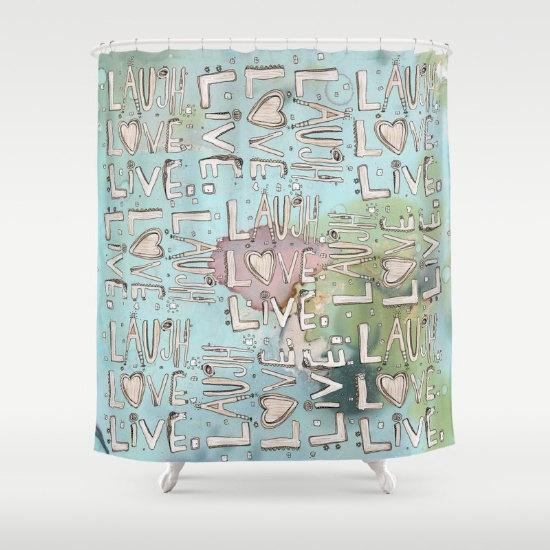 Blue Organic II Shower Curtains