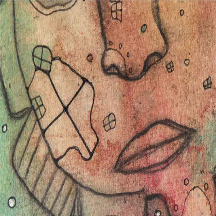 Tote Bag Mixed Media Art &#39;Hi&#39;