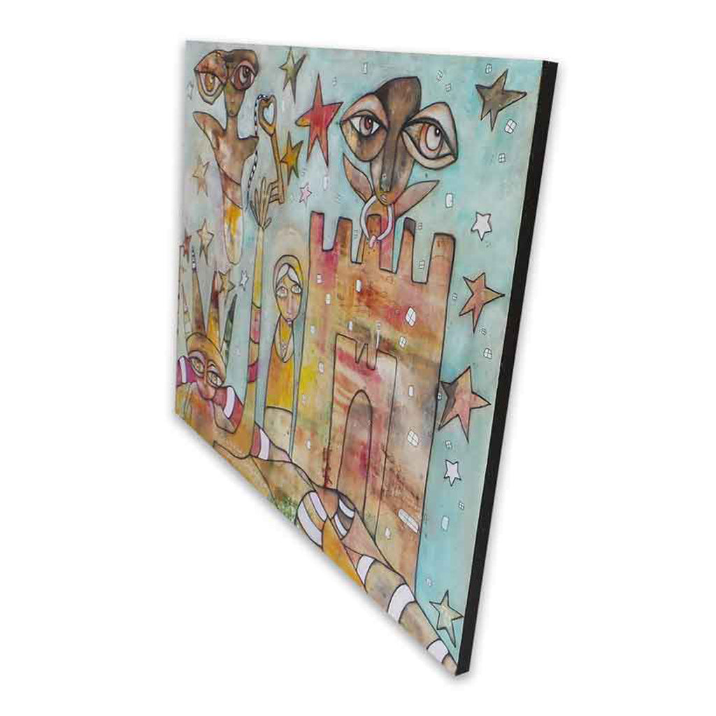 Original wood art &#39;Castle of Joy&#39;