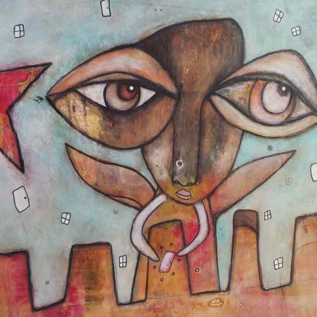 Original wood art &#39;Castle of Joy&#39;