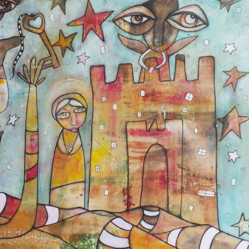 Original wood art &#39;Castle of Joy&#39;
