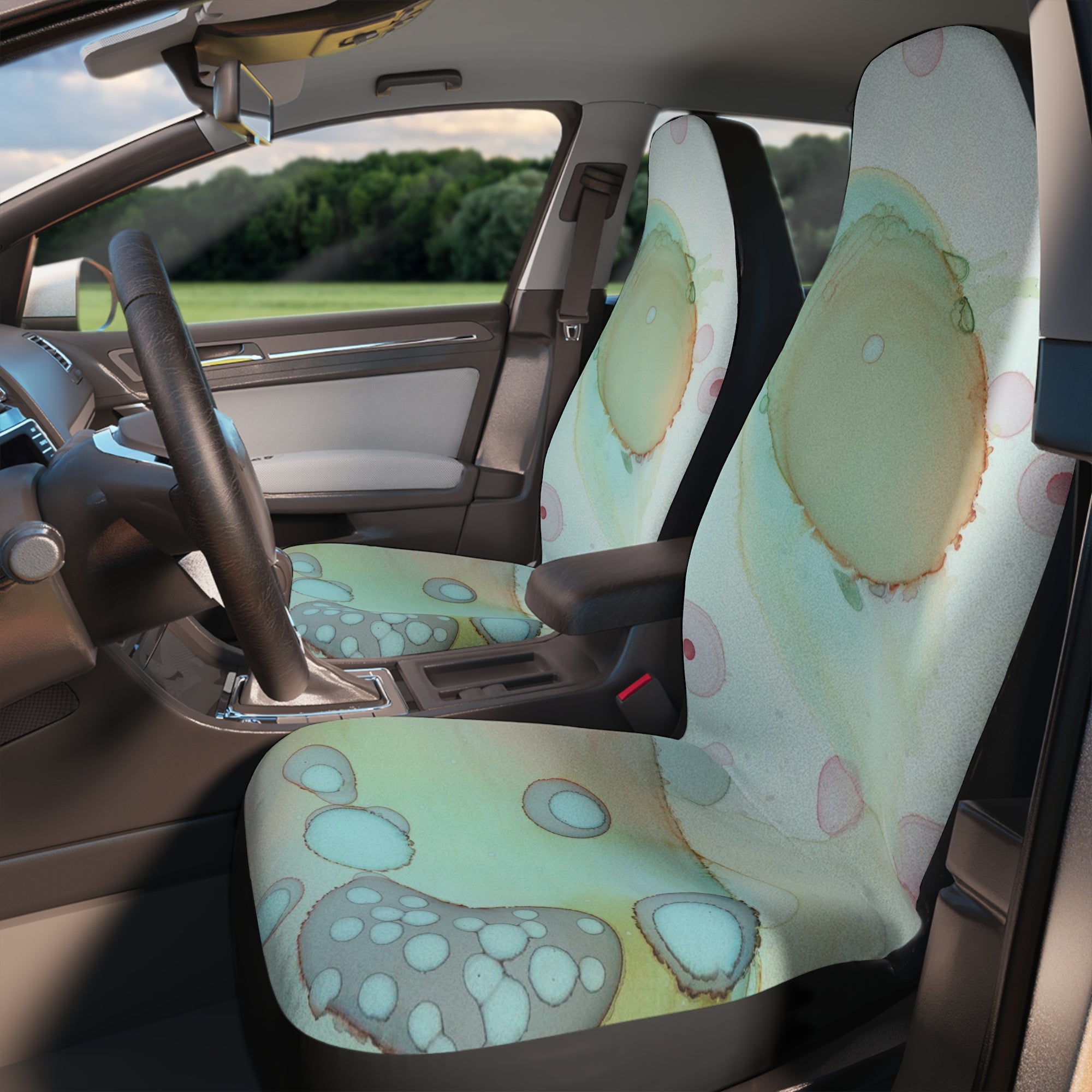 Original Organic Art on Car Seat Covers "Universe Love"