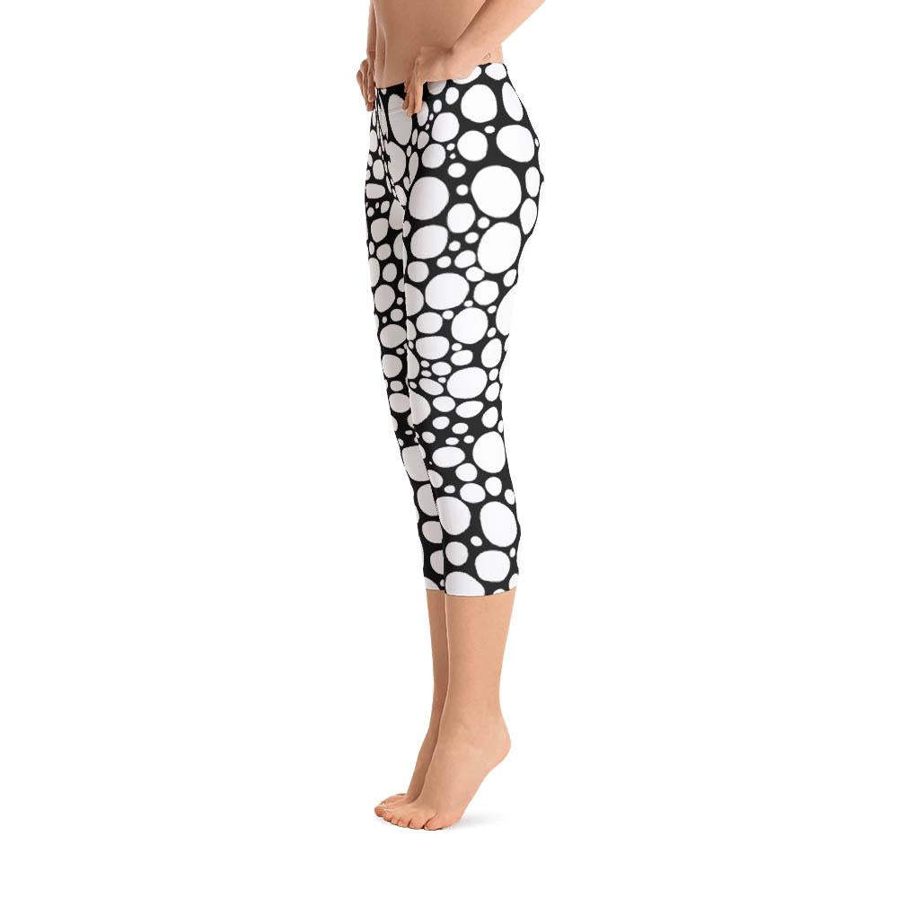 Abstract Capri leggings, Workout Pants &#39;BW Bubbles&#39;