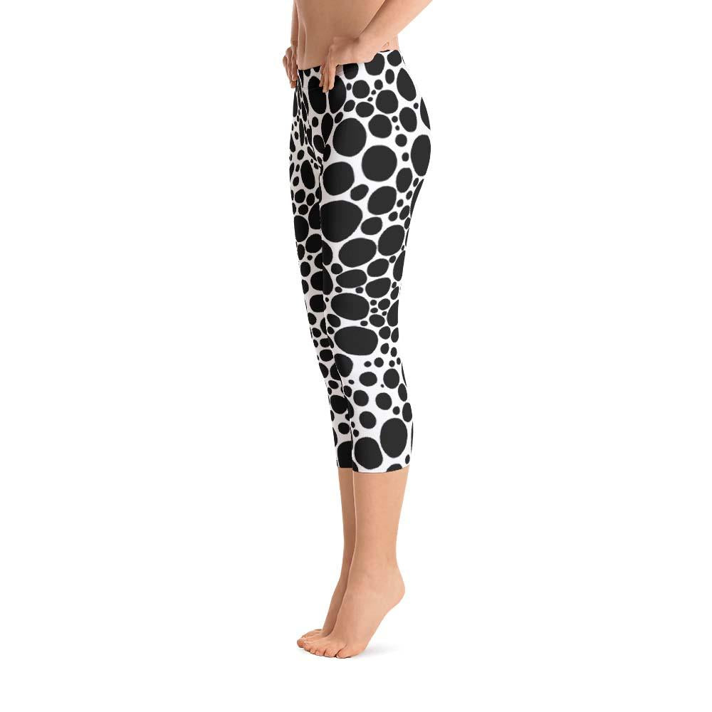 Abstract Capri leggings, Workout Pants &#39;BW Inverted Bubbles&#39;