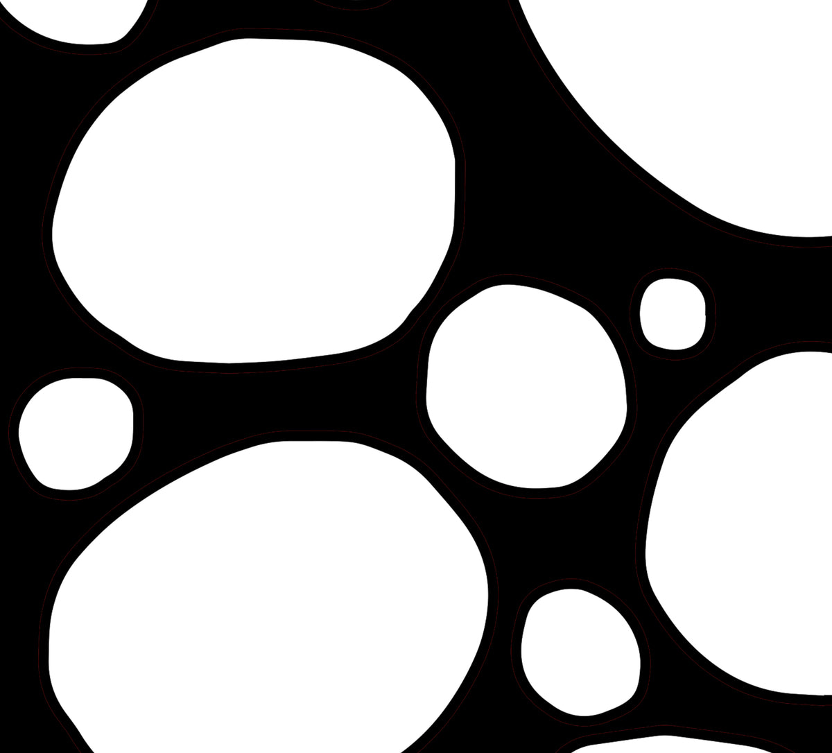 &#39;Black and White Bubbles&#39; Modern Fleece Blanket