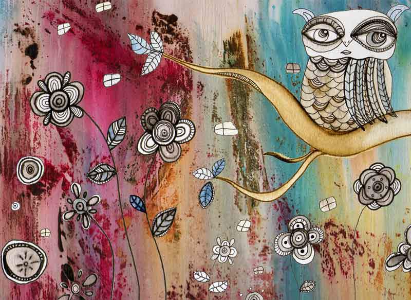 Surreal Owl Tapestry