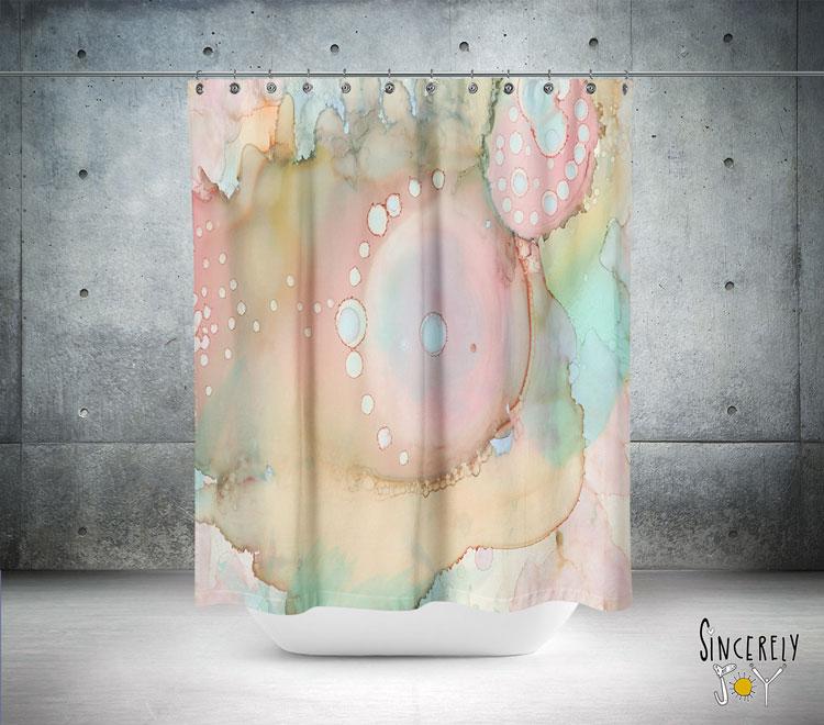 Abstract Shower Curtain &#39;Organic in Pastel&#39;