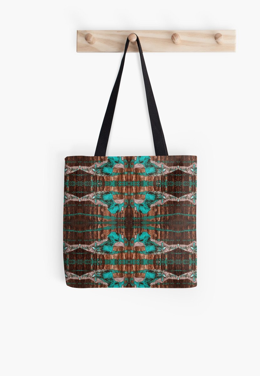 black and blue lace tote bag