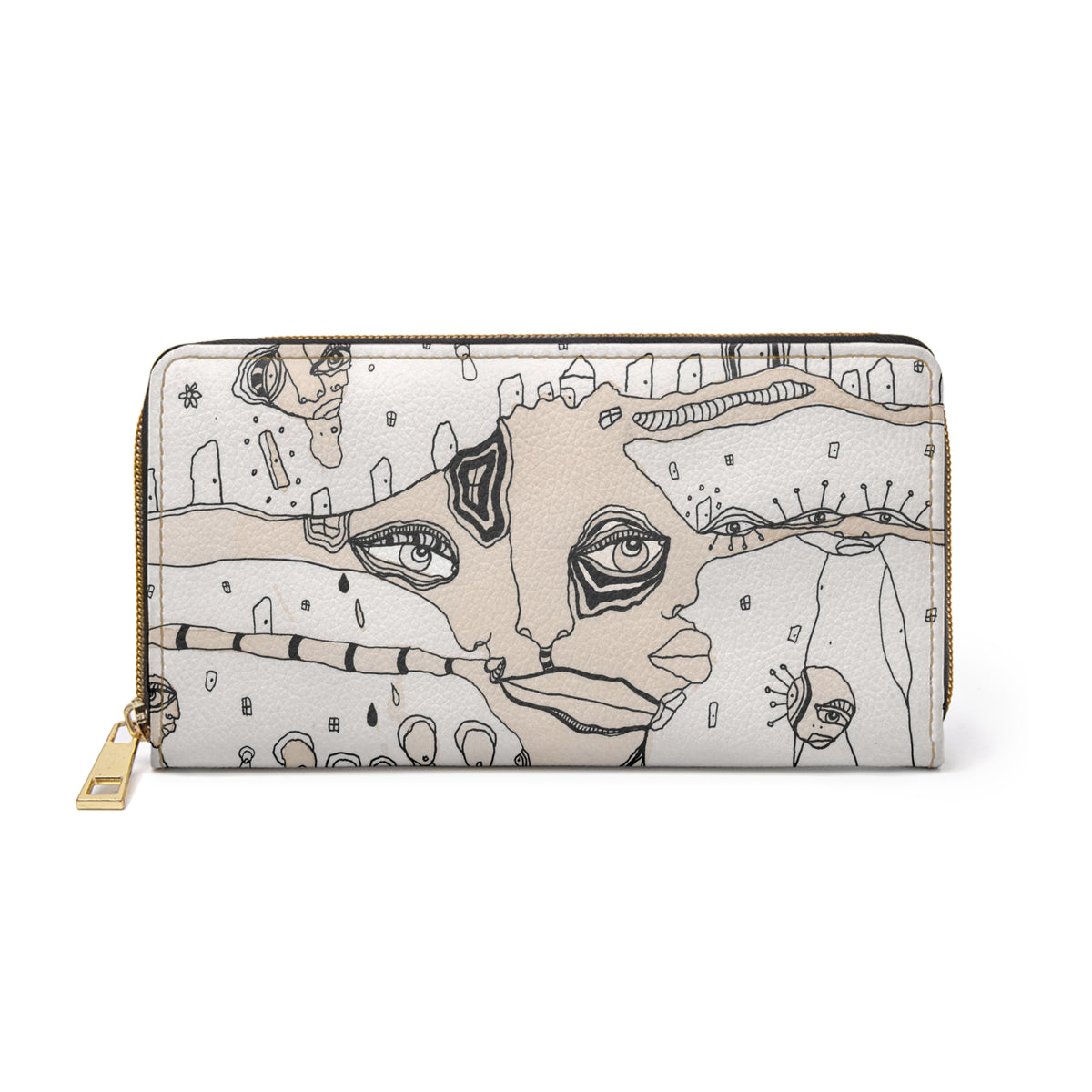 Unusual Coffee Stained Art on Zipper Wallet &quot;Stained 02&quot;