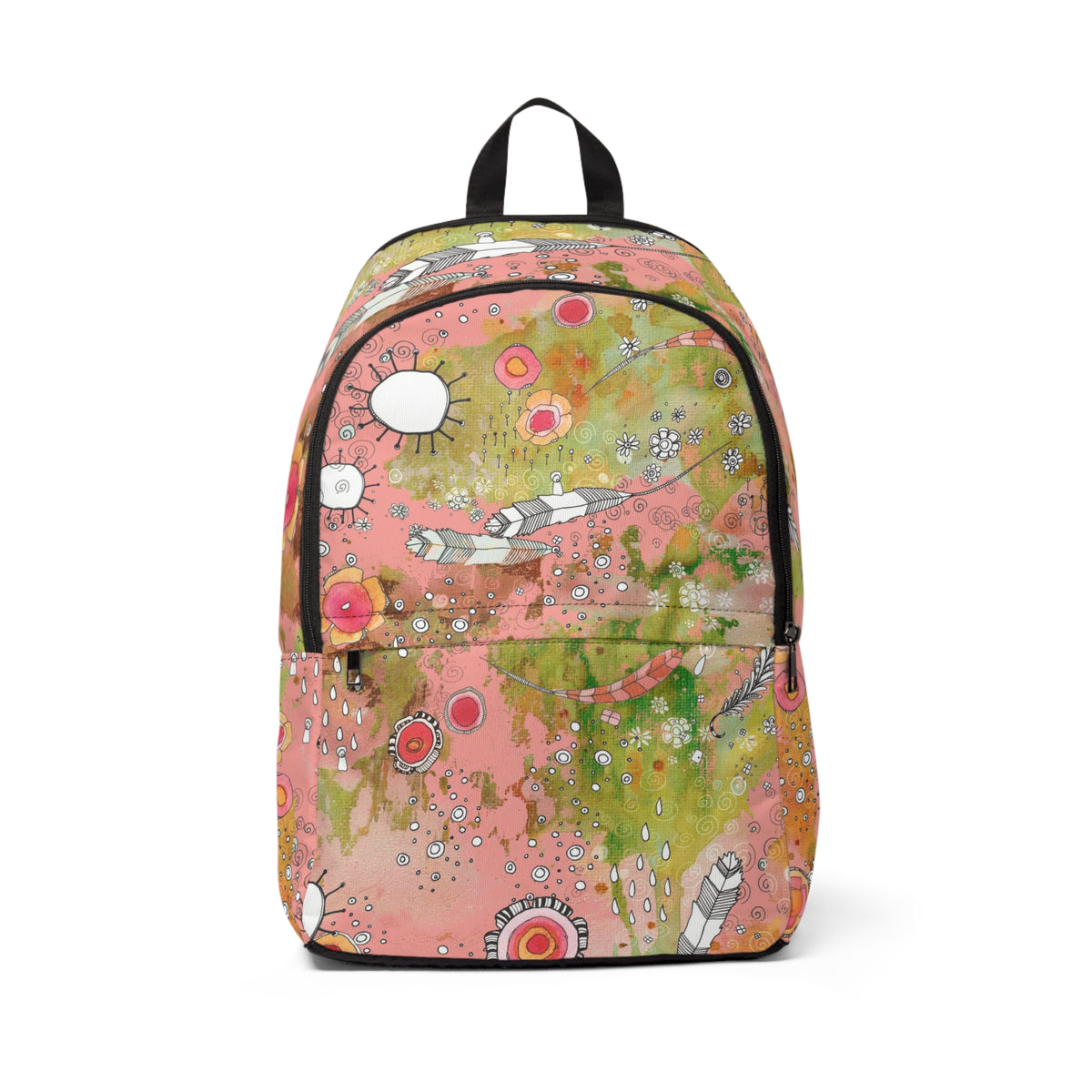 Boho Pink Backpack &quot;Feathers, Flowers&quot; Showers&quot;