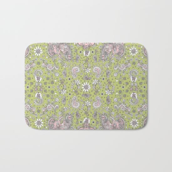 green-pink-hand-drawn-floral174654-bath-mats