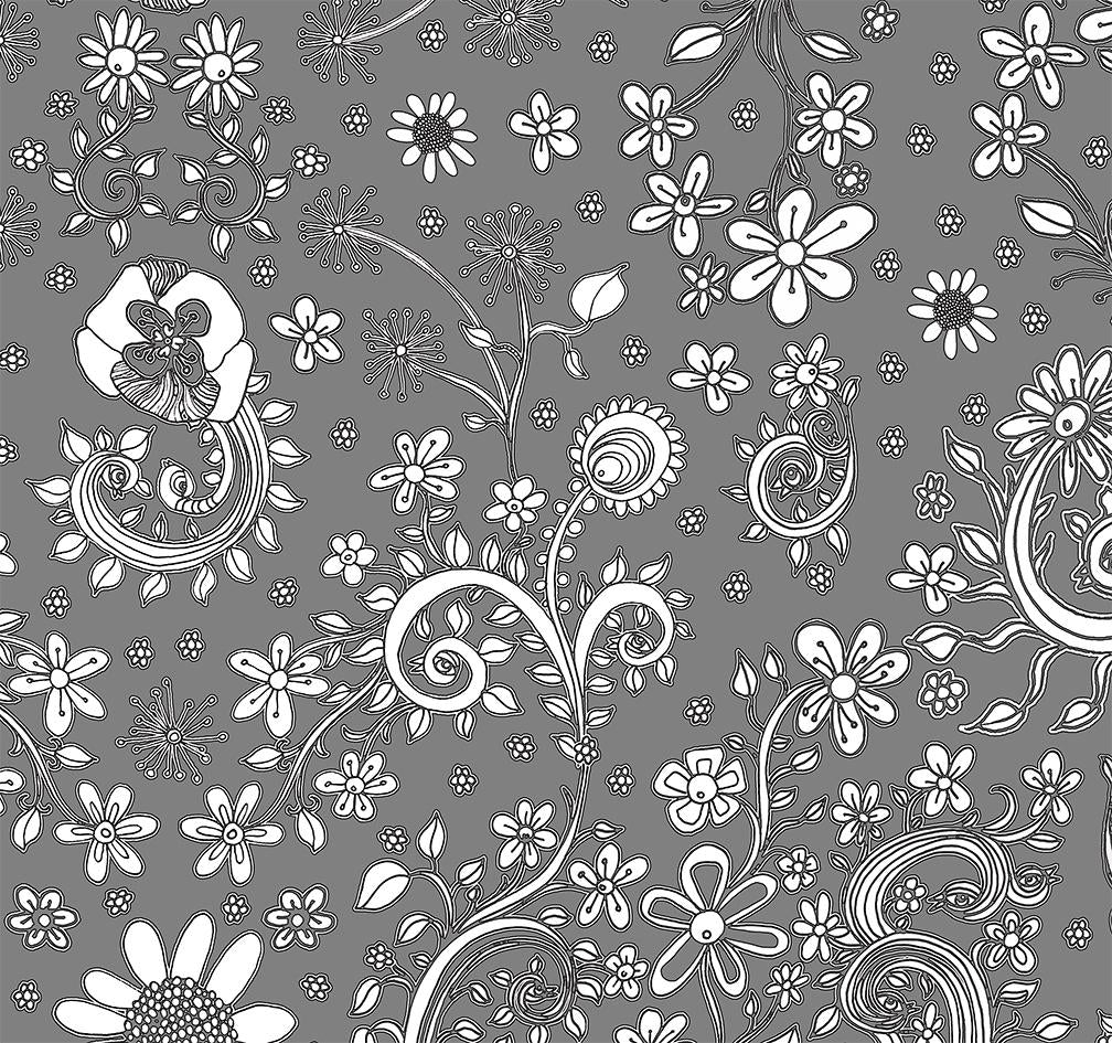 grey birds of a flower shower curtain