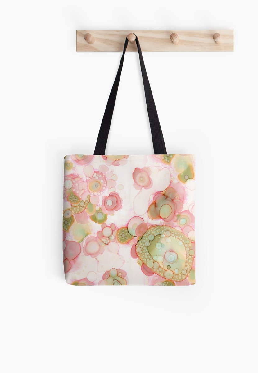 organic abstract pink tote bag