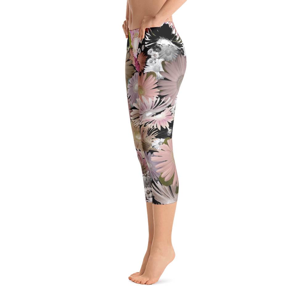 Abstract Capri leggings, Workout Pants &#39;CFloral 02&#39;