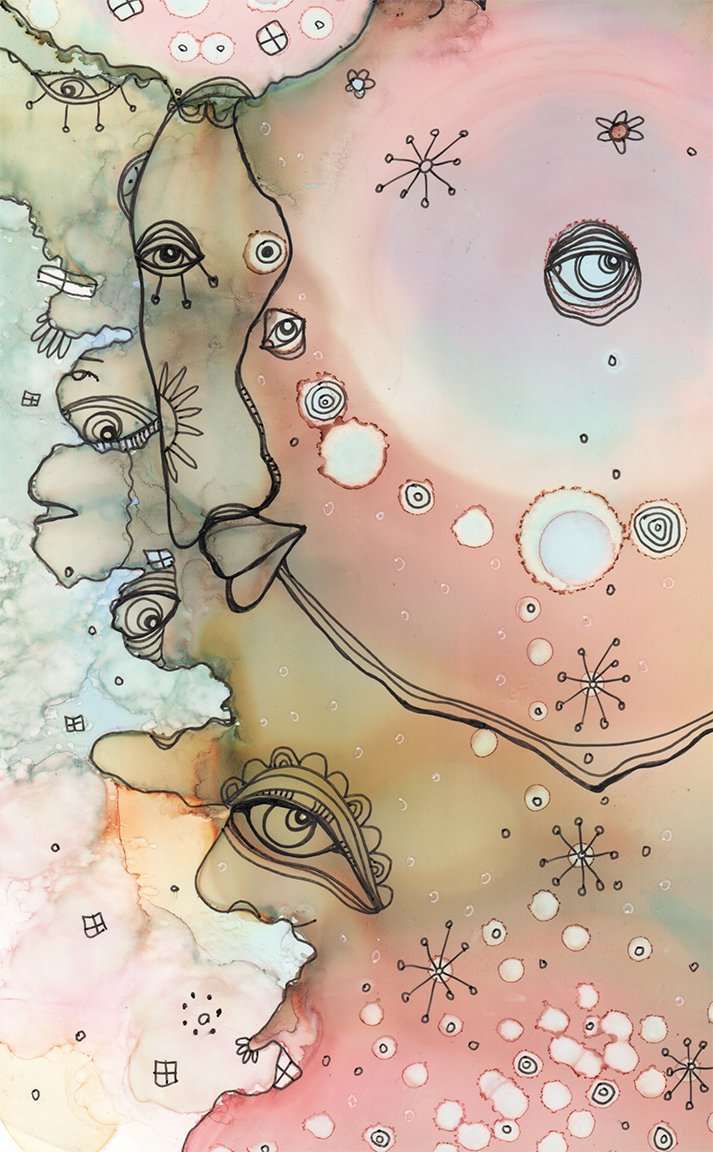 Tote Bag Mixed Media Art &#39;Turn Around 5&#39;