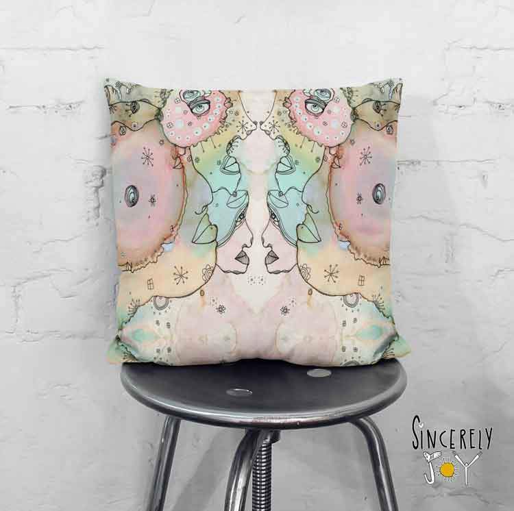 Art Throw Pillow &#39;Turn Around 2&#39;