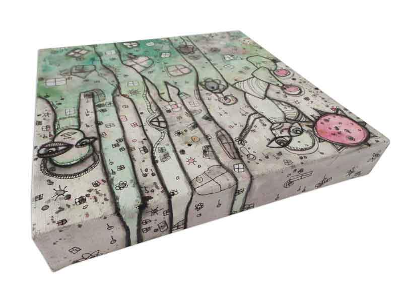 mixed media on canvas rising above