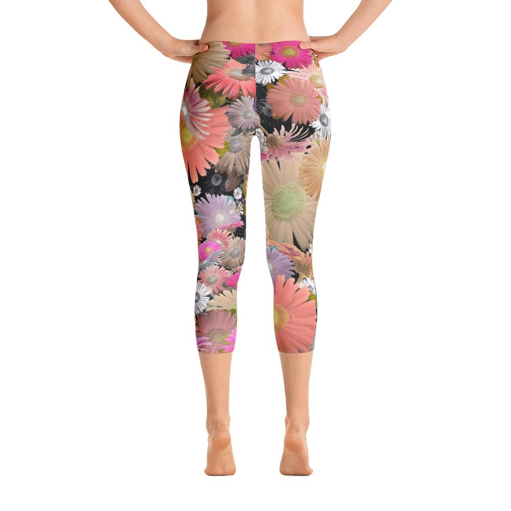 Abstract Capri leggings, Workout Pants &#39;CFloral 01&#39;