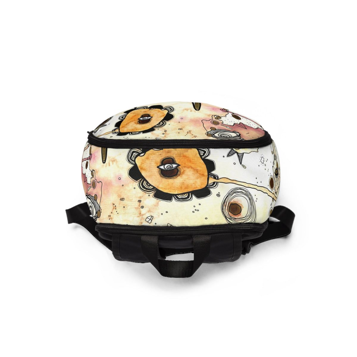 Original Intuitive Abstract Art Backpack &quot;Whimsical City&quot;