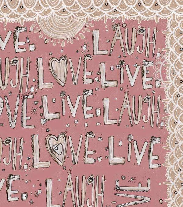 laugh love live pink fleece blanket