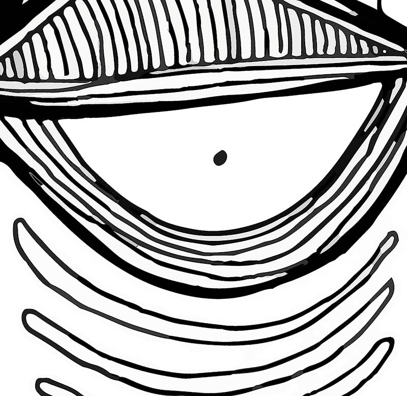 Abstract Black and White Curtain &#39;EYE&#39;