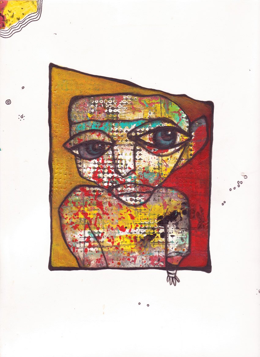 playing the game mixed media art