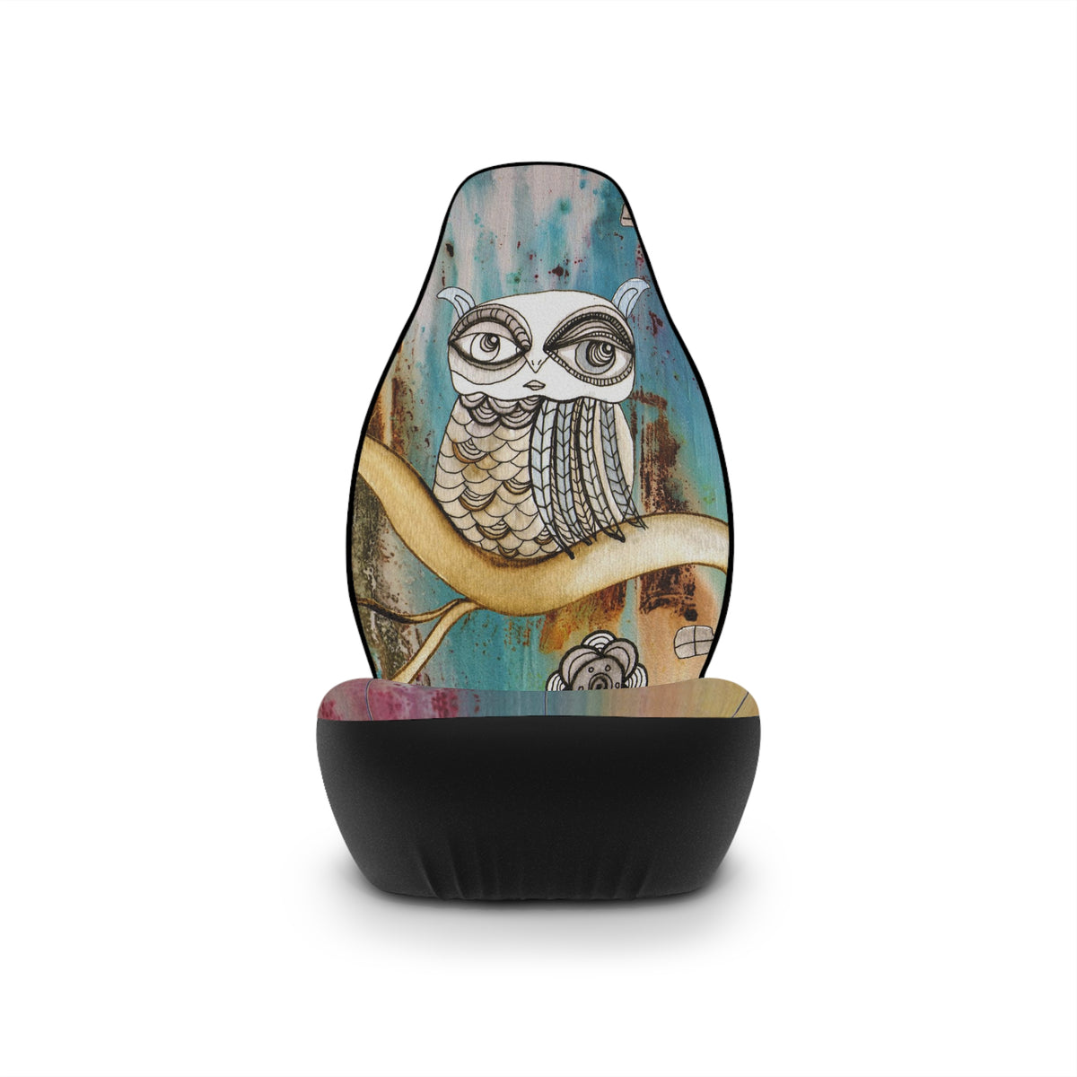 Boho Owl Car Seat Covers &quot;Surreal Owl 1&quot;