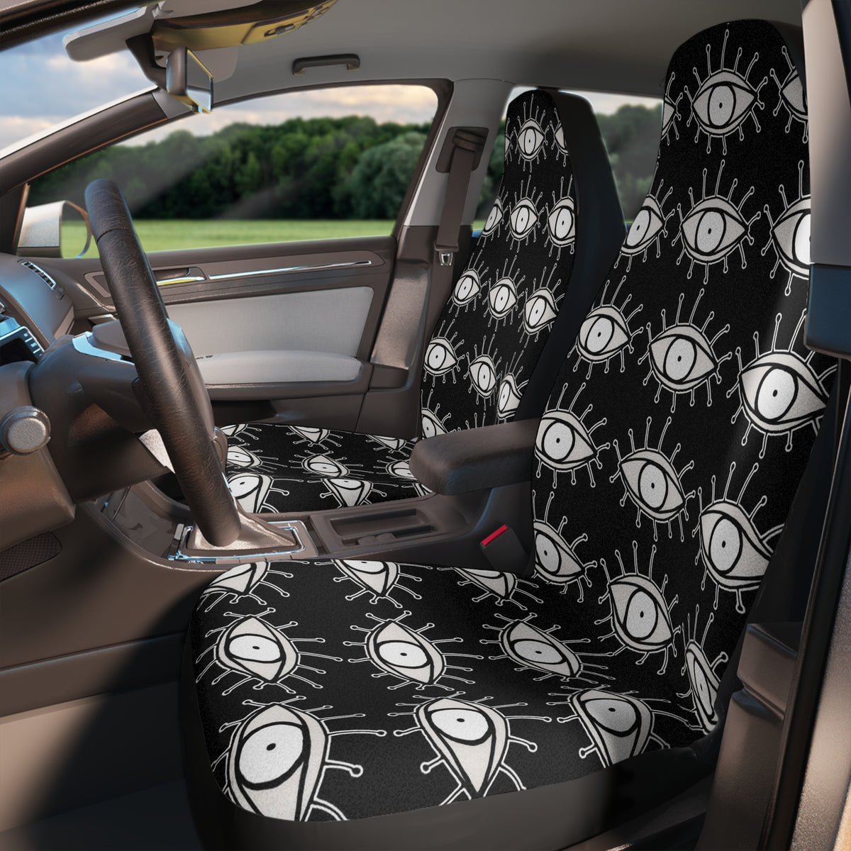 Eyes Gothic Pattern Artwork on Car Seat Covers &quot;Lashes&quot;
