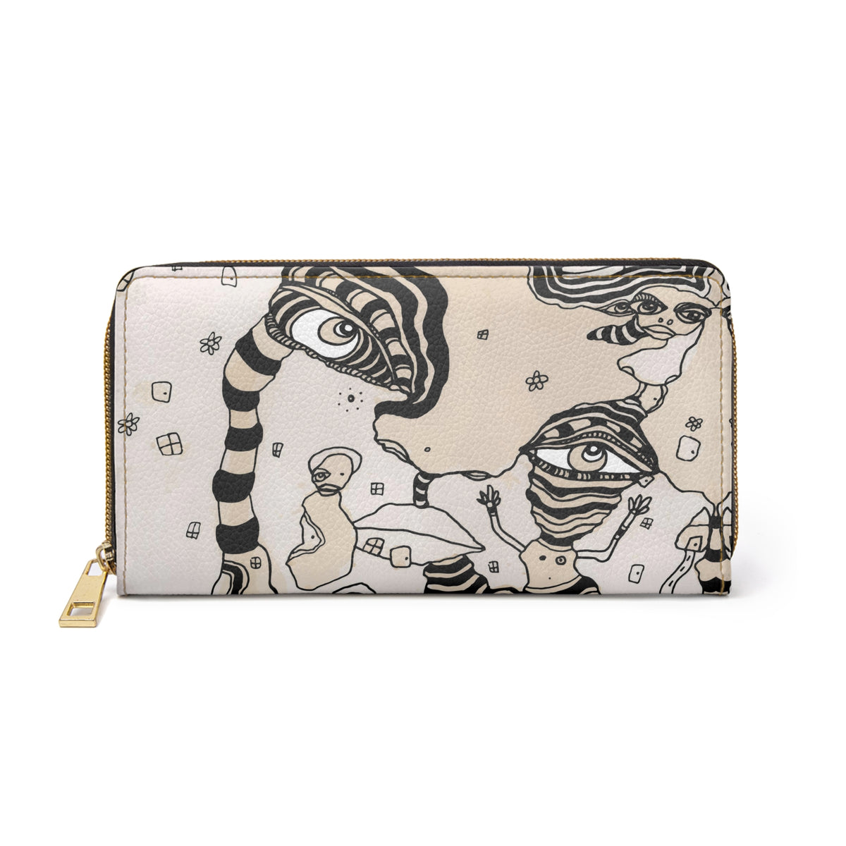 Unusual Coffee Stained Artwork on Zipper Wallet &quot;Stained 01&quot;