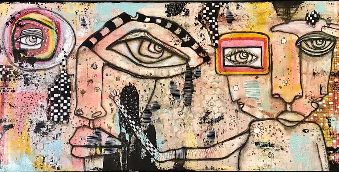 Original Mixed Media Fine Art on Canvas &#39;You feel like rainbows&#39;