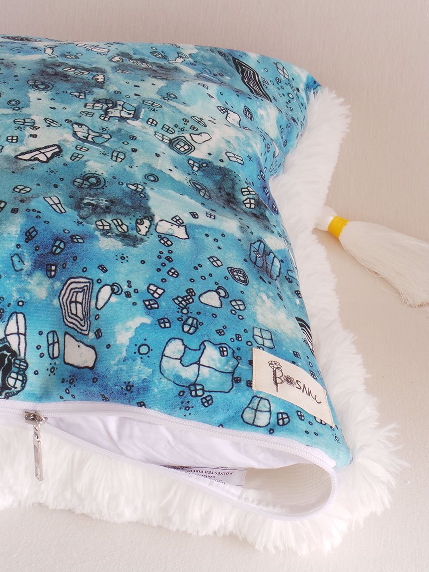 large shag art pillow