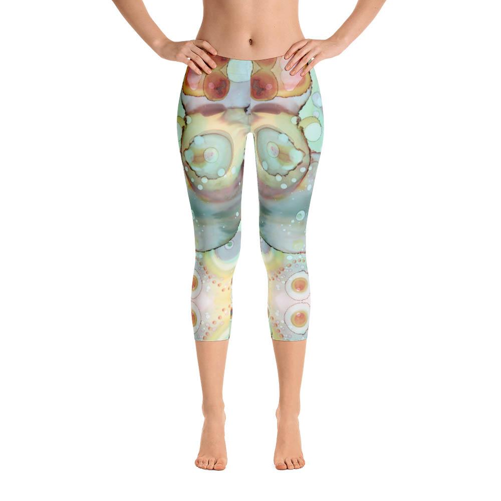 Abstract Capri leggings, Workout Pants &#39;Mermaid Tail 01&#39;