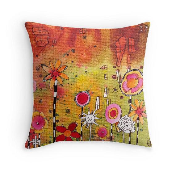 Floral Throw Pillow &#39;C Floral 02&#39;