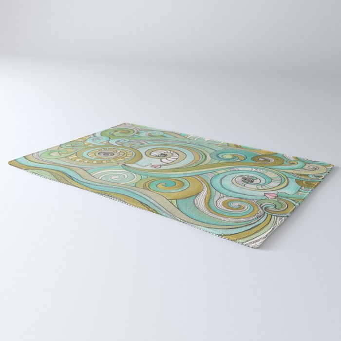 Area Rug &#39;Honeydew Ocean&#39;