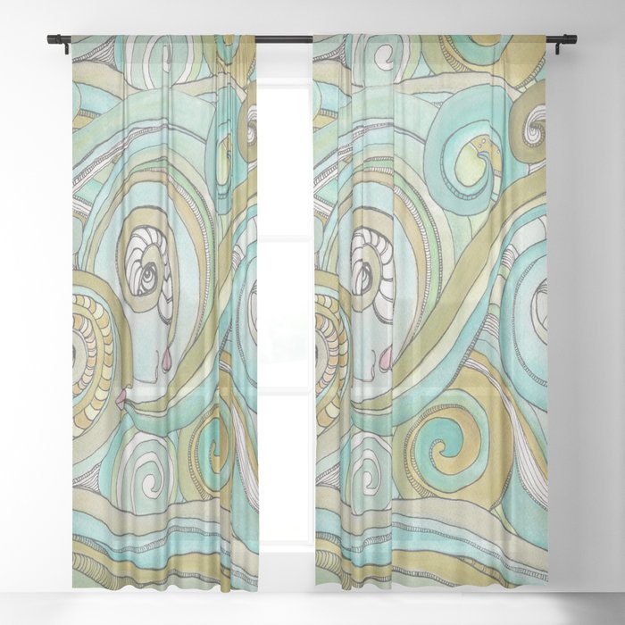 Window Curtains &quot;Honeydew Ocean&quot;