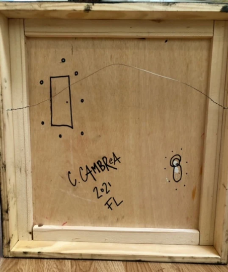 Original Mixed Media Fine Art on Wood &#39;I Can Hear You&#39;