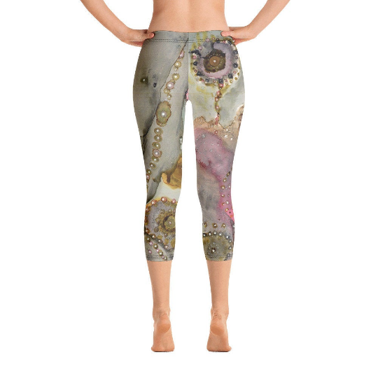 Abstract Capri leggings, Workout Pants &#39;In the Pink